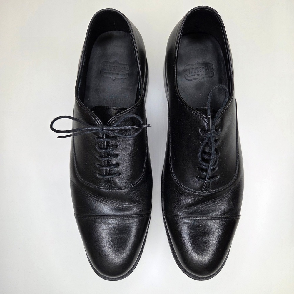 Thursday Boot Company Executive Black Leather Cap Toe Oxford Dress Shoes M 9.5